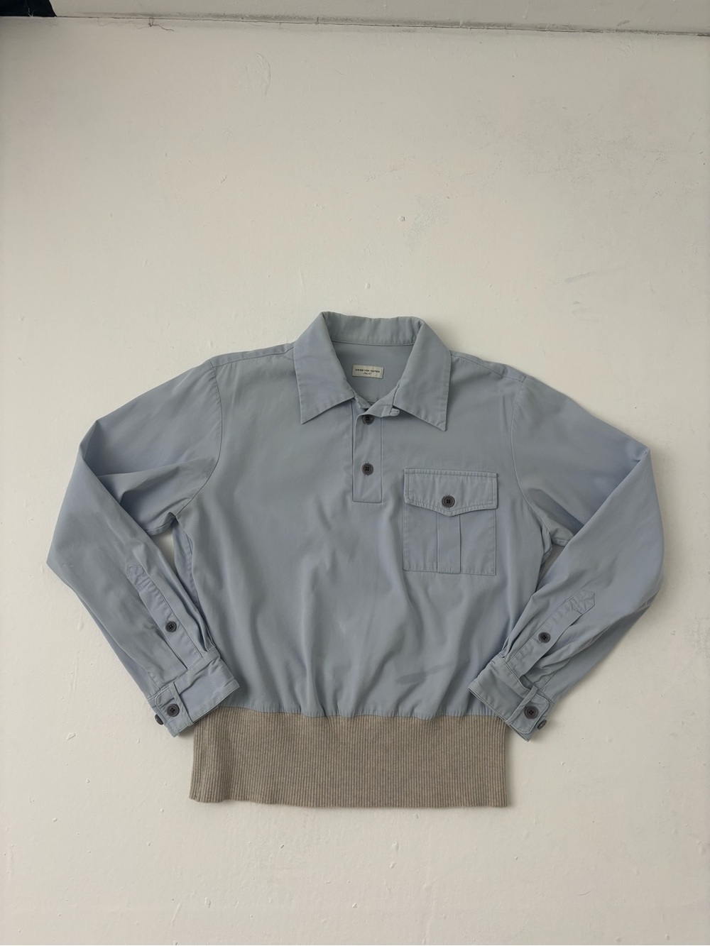 Dries Van Noten Pale Blue Collared Button Shirt